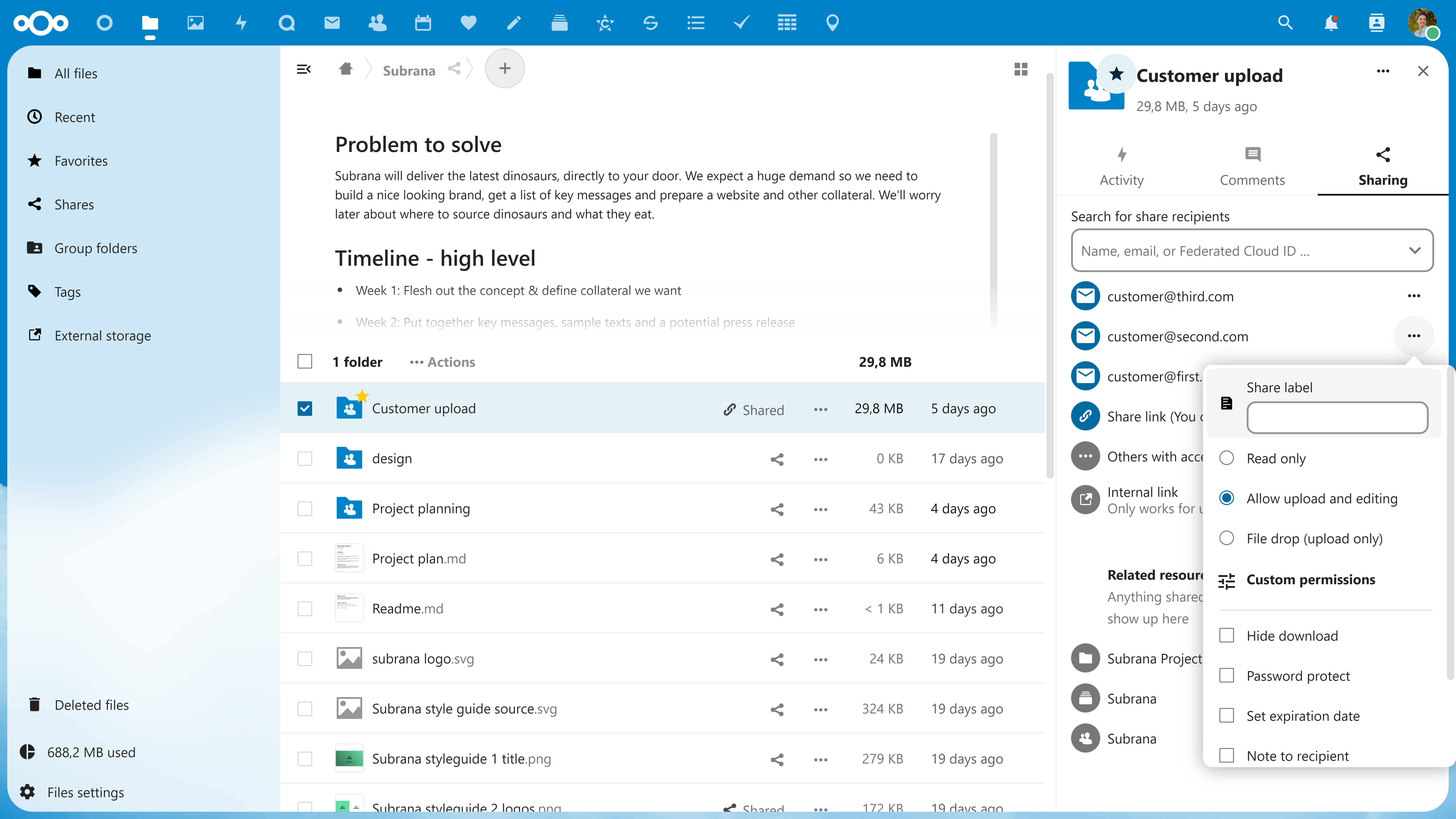 Nextcloud Files 安全文件投递