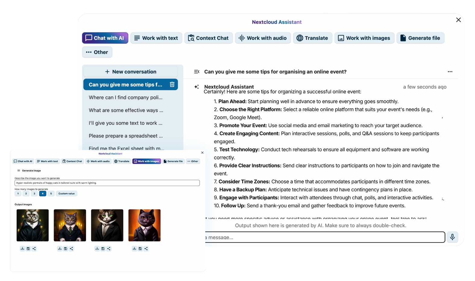 Nextcloud Assistant 调用界面