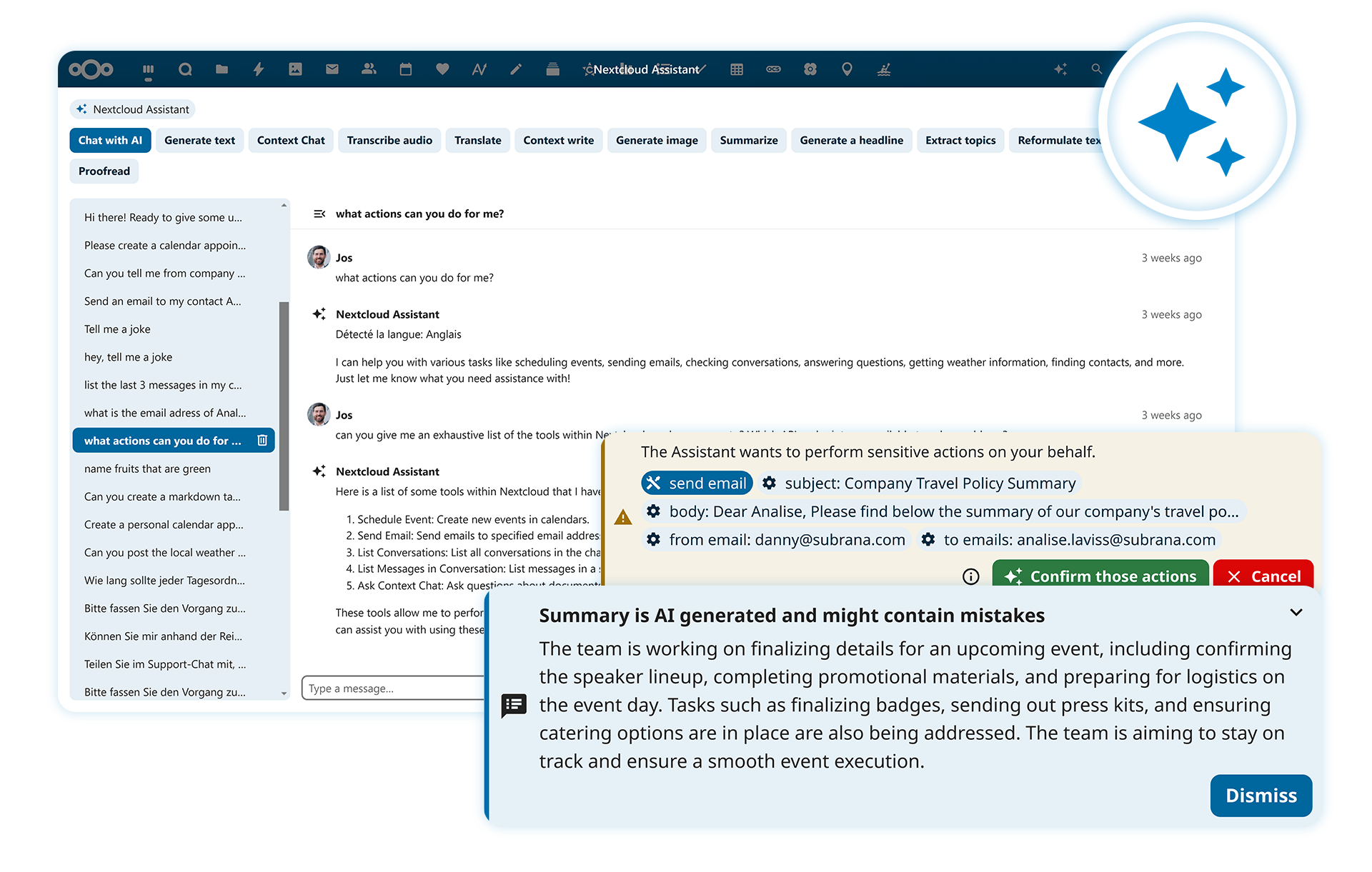 Nextcloud Assistant 的 Agent 能力