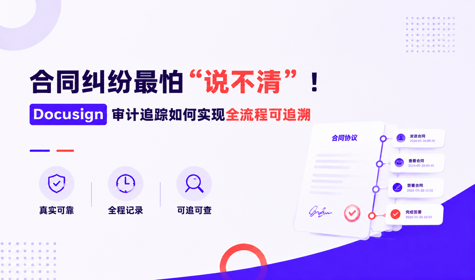 合同纠纷最怕“说不清”！Docusign 审计追踪如何实现全流程可追溯